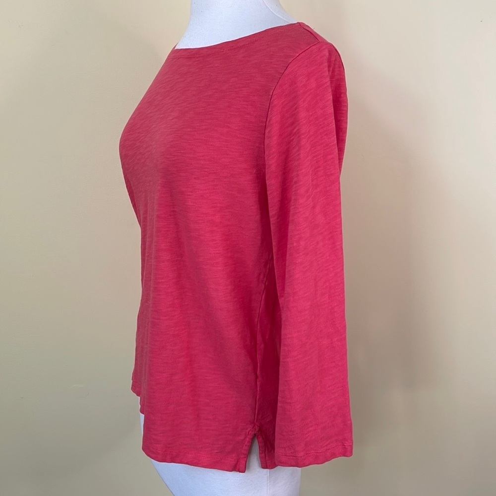 J. Crew Red Slub Long Sleeve Tee - Picture 2 of 8